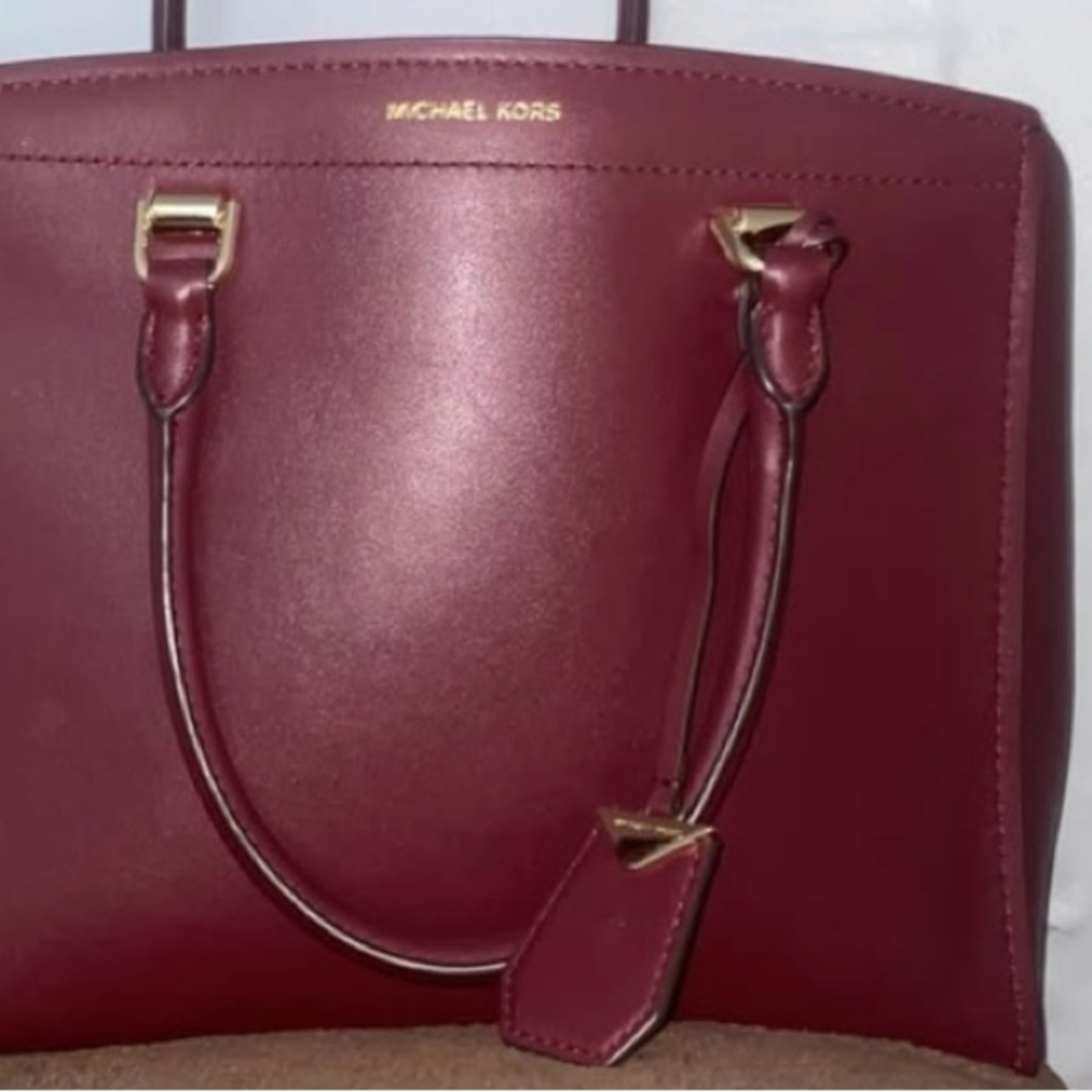 Michael Kors Burgundy Leather Tote Bag